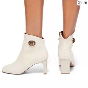 NWB Kurt Geiger London Bone Chelsea Square Toe Eagle Head Booties Boots